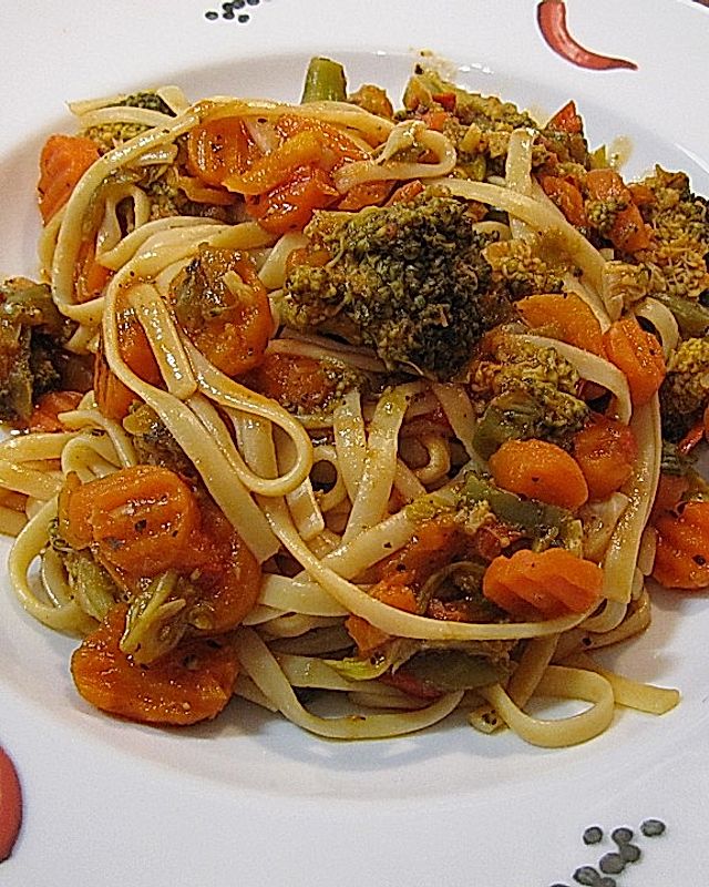 Gemüse - Spaghetti - Pfanne