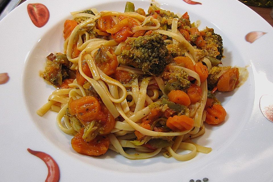 Gemüse - Spaghetti - Pfanne