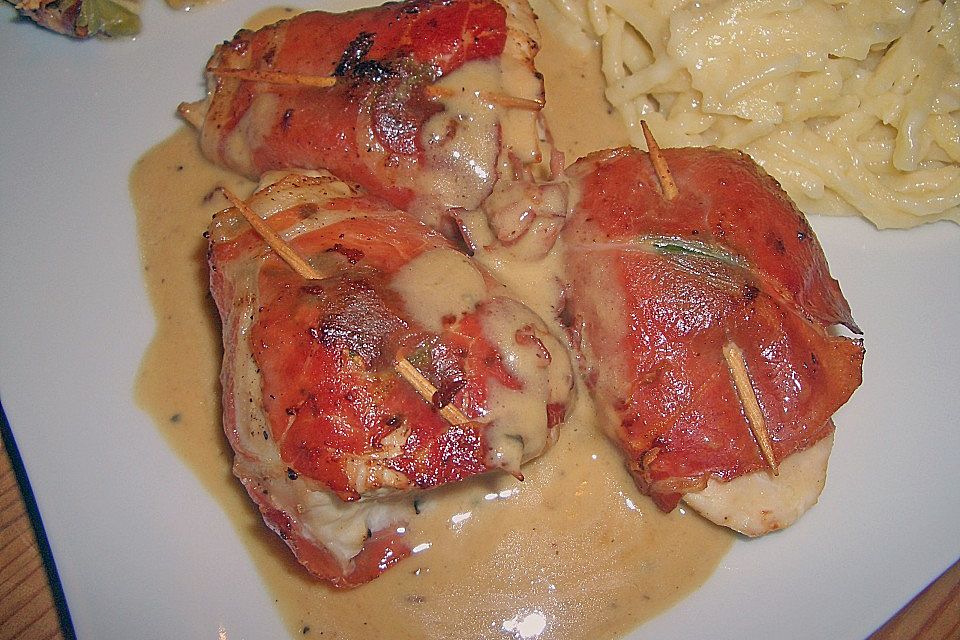 Putensaltimbocca mit Orangensauce