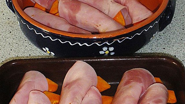 Überbackener Kürbis mit Schinken von Bigote