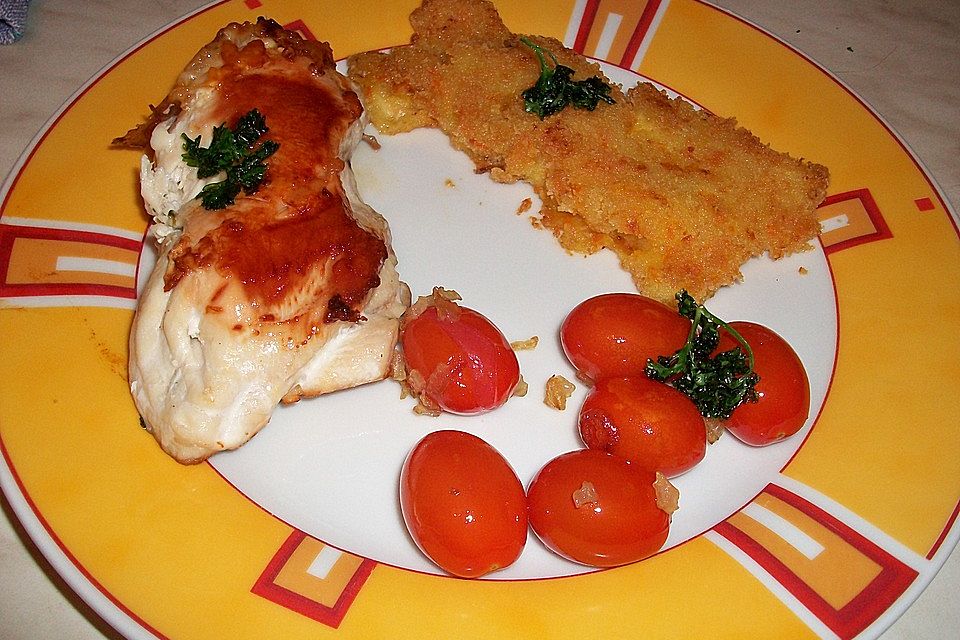 Kräuter Cordon bleu mit Tomaten