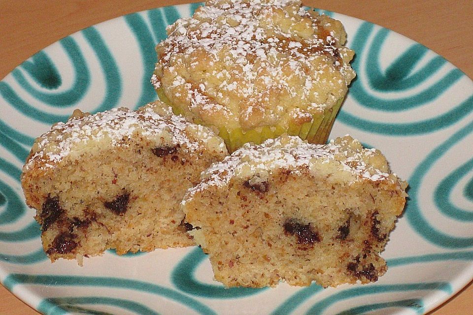 Schoko - Nuss - Muffins mit Streuseln