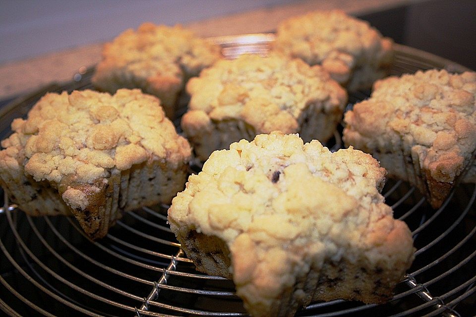 Schoko - Nuss - Muffins mit Streuseln