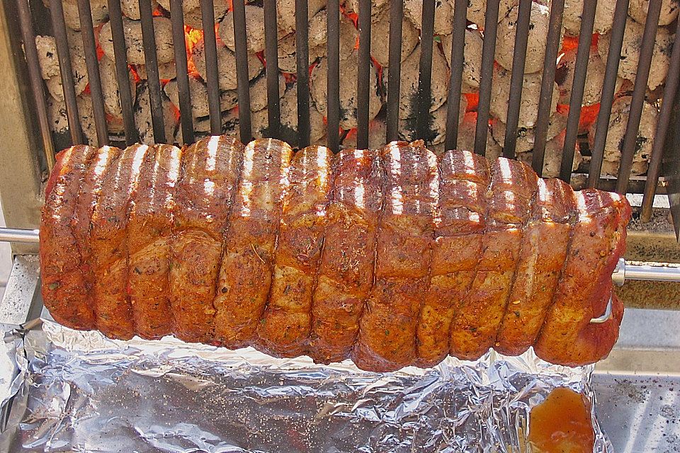 Spießbraten vom Holzkohlegrill