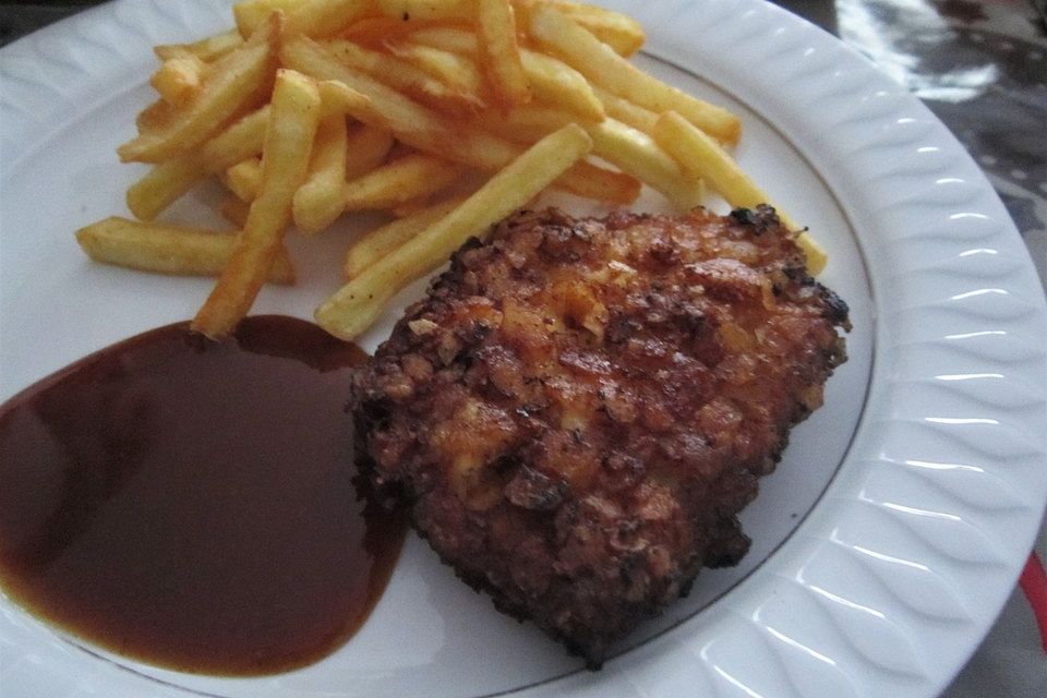 Minischnitzel mit Paprikachips - Panade