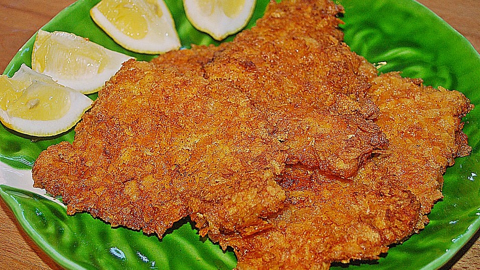 Minischnitzel mit Paprikachips - Panade von kleine-biene Minischnitzel mit Paprikachips - Panade von kleine-biene
