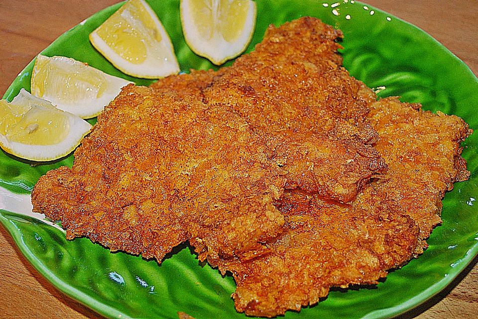 Minischnitzel mit Paprikachips - Panade