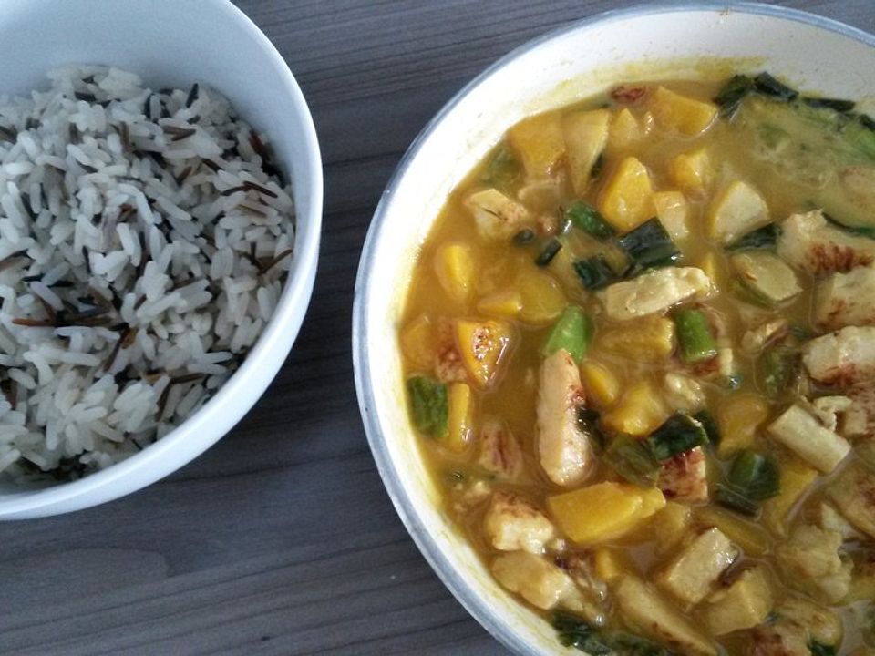 tattis Curryreis mit Hähnchen und Pfirsich von tatti1504| Chefkoch