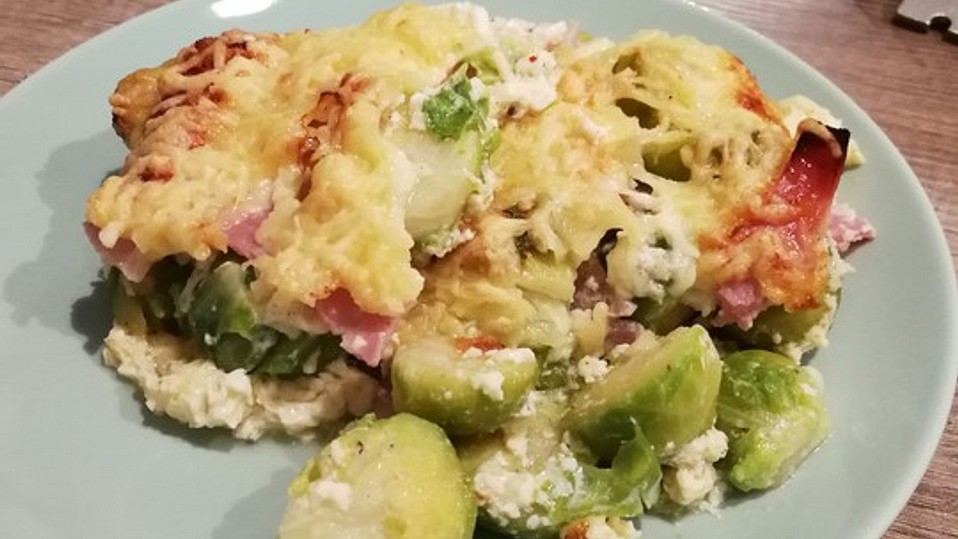 Rosenkohlgratin mit Schinken von approx Rosenkohlgratin mit Schinken von approx