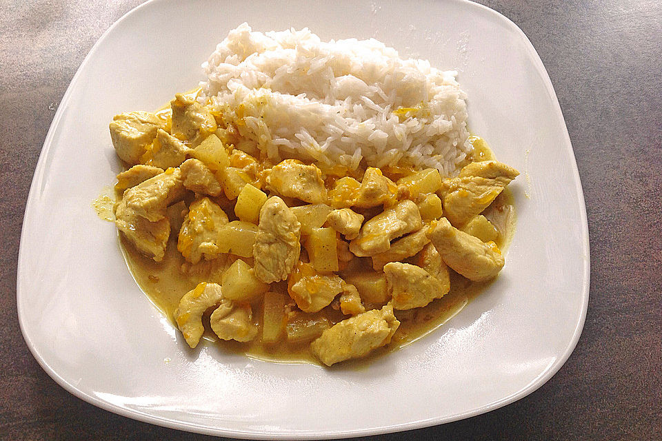 Curry - Hähnchen mit Reis