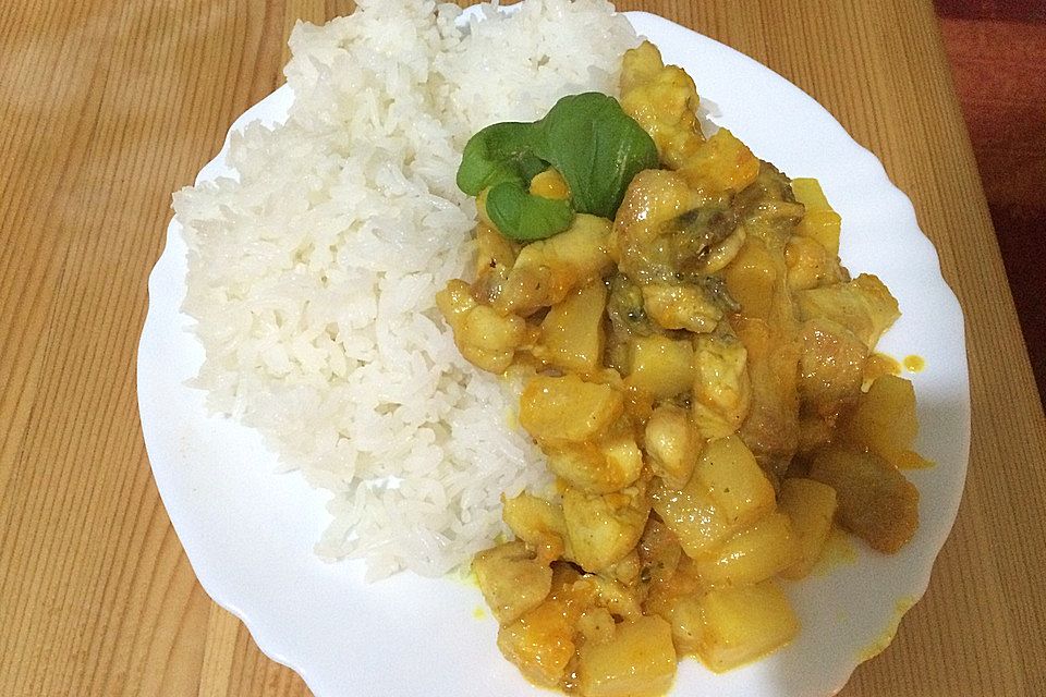 Curry - Hähnchen mit Reis