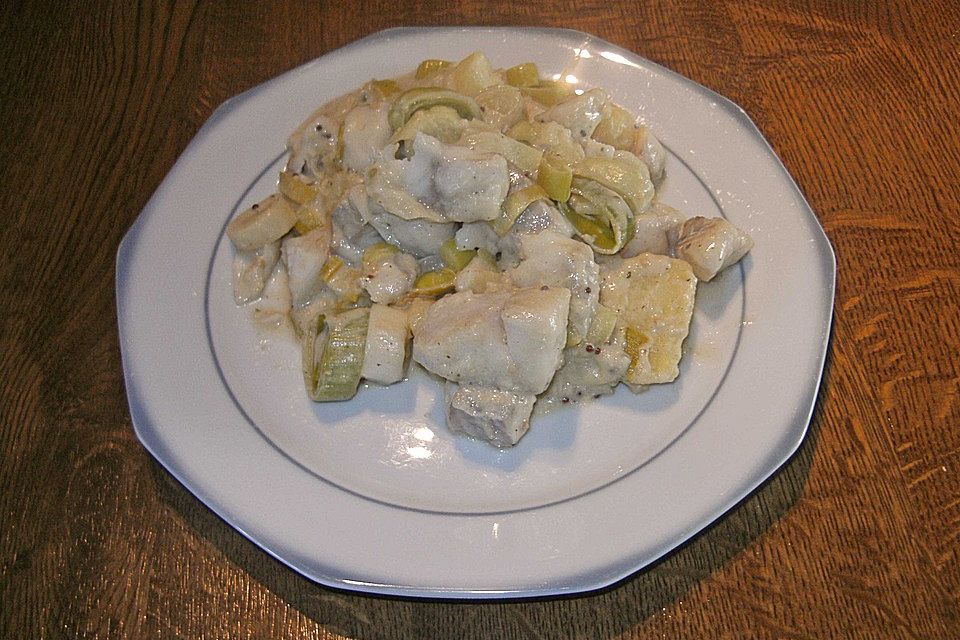 Fischpfanne mit Lauch