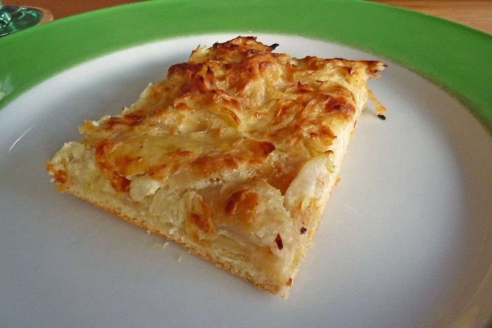 Zwiebelkuchen badische Art - vegetarische Variante