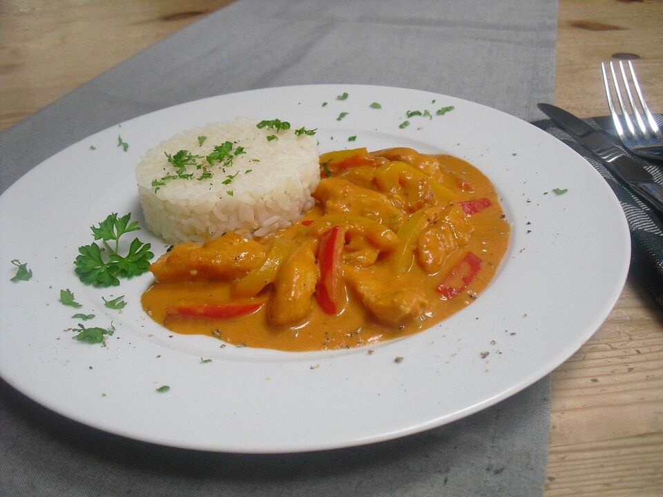 Paprika - Rahm - Hähnchengeschnetzeltes| Chefkoch