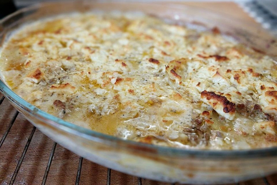 Hackfleisch - Schafskäse Gratin