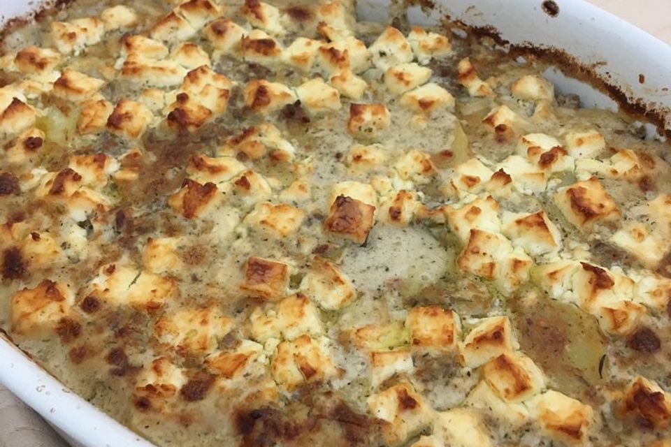 Hackfleisch - Schafskäse Gratin