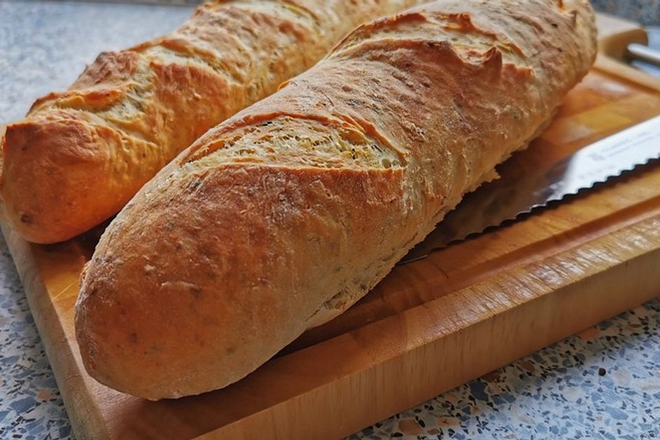 Sauerteig-Baguettes mit Maisgrieß