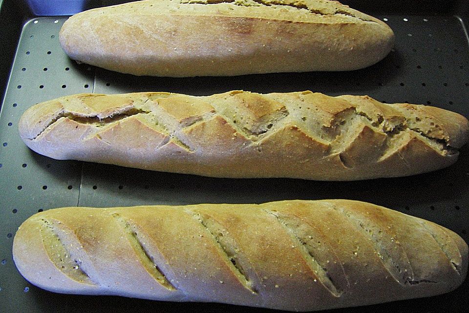 Sauerteig-Baguettes mit Maisgrieß