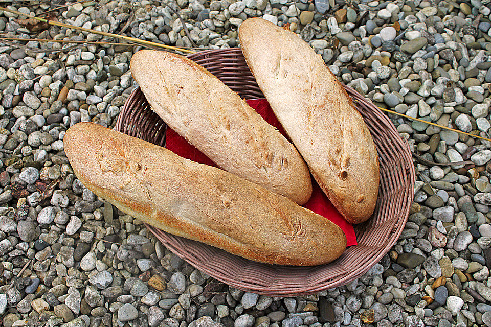 Sauerteig-Baguettes mit Maisgrieß