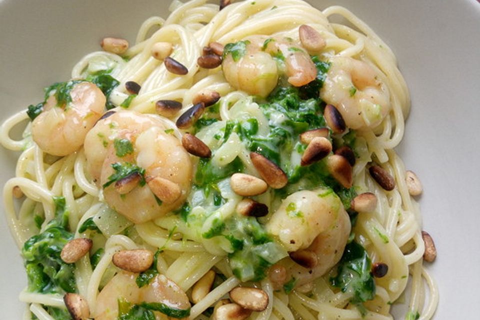 Pasta Scampi e Spinaci alla  Vapiano