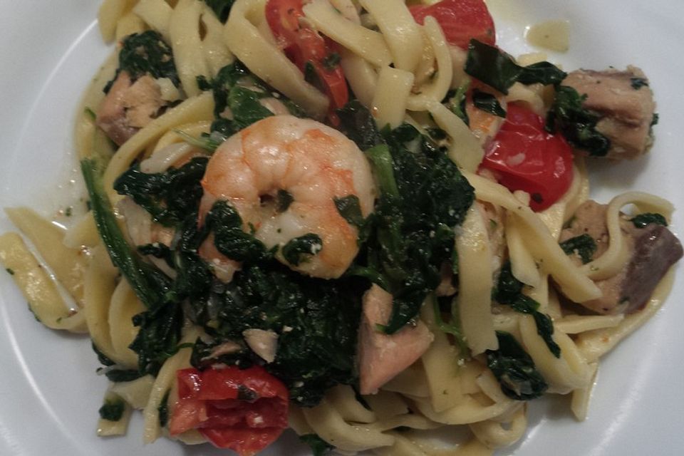 Pasta Scampi e Spinaci alla  Vapiano