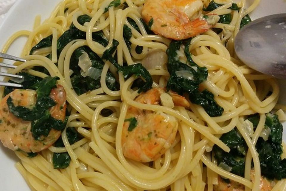 Pasta Scampi e Spinaci alla  Vapiano