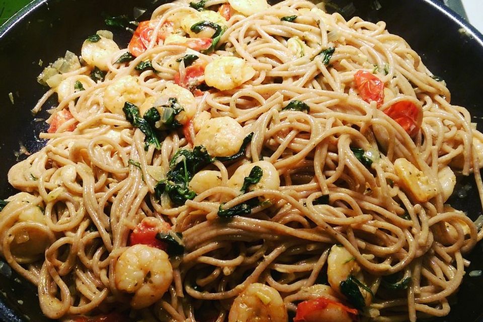 Pasta Scampi e Spinaci alla  Vapiano