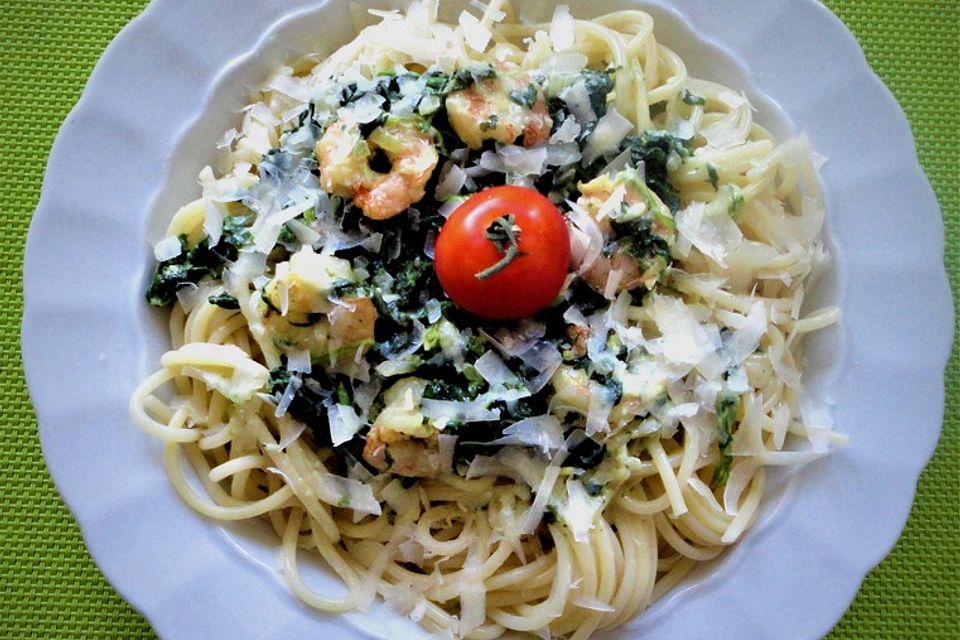 Pasta Scampi e Spinaci alla  Vapiano