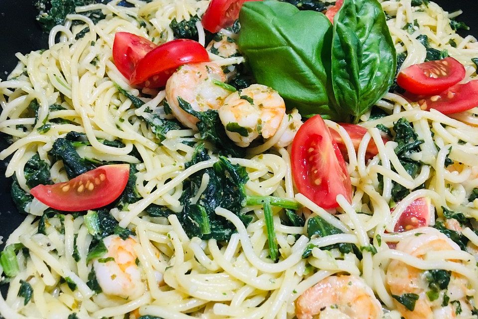 Pasta Scampi e Spinaci alla  Vapiano