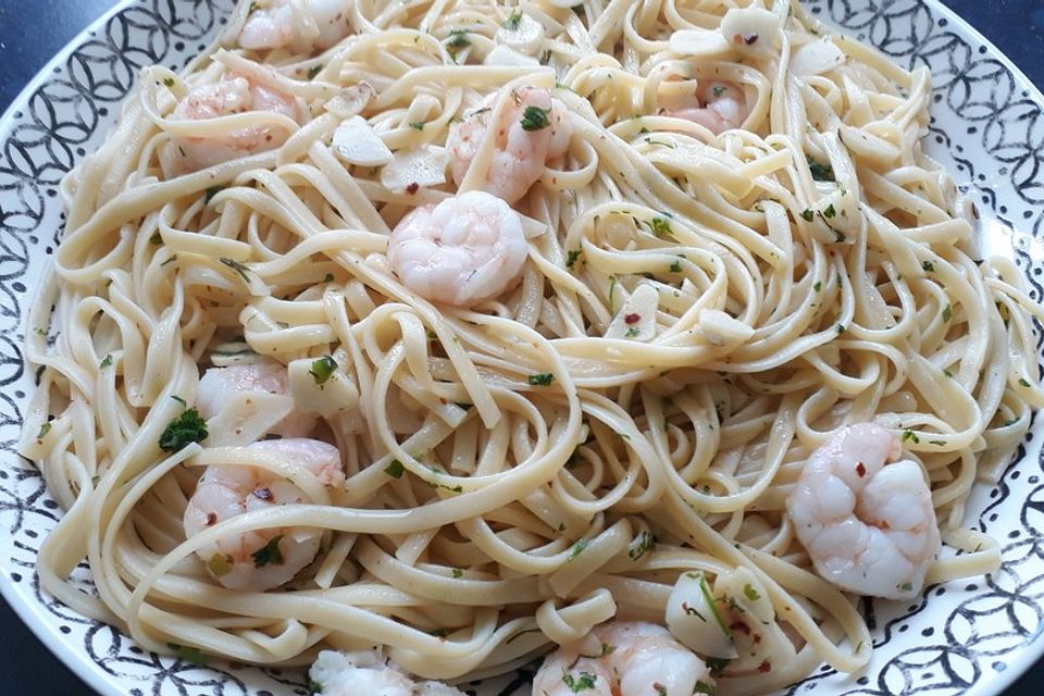 Pasta Scampi e Spinaci alla  Vapiano