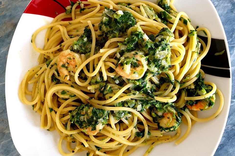 Pasta Scampi e Spinaci alla  Vapiano