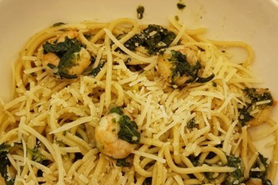 Pasta Scampi e Spinaci alla  Vapiano