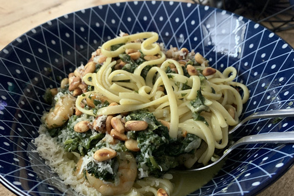 Pasta Scampi e Spinaci alla  Vapiano