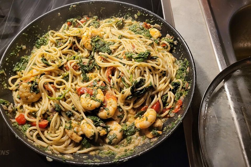 Pasta Scampi e Spinaci alla  Vapiano