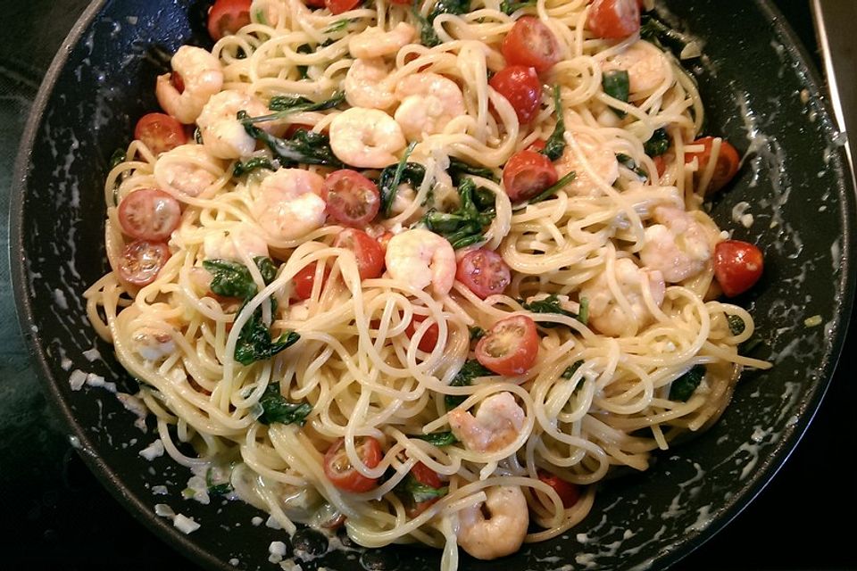 Pasta Scampi e Spinaci alla  Vapiano