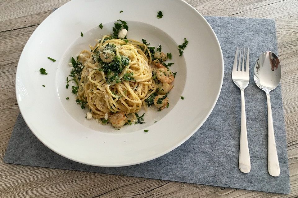 Pasta Scampi e Spinaci alla  Vapiano