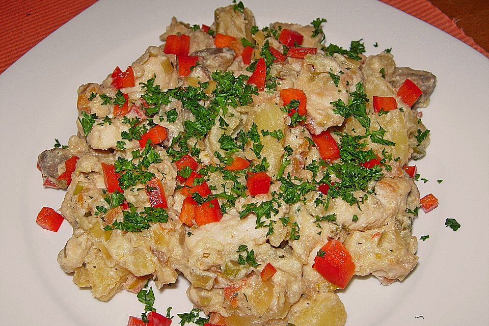 Kartoffelragout mit Hähnchenbrust