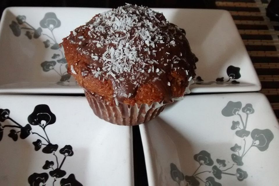 Vollkornmuffins mit Kokos und Schokolade ohne Ei