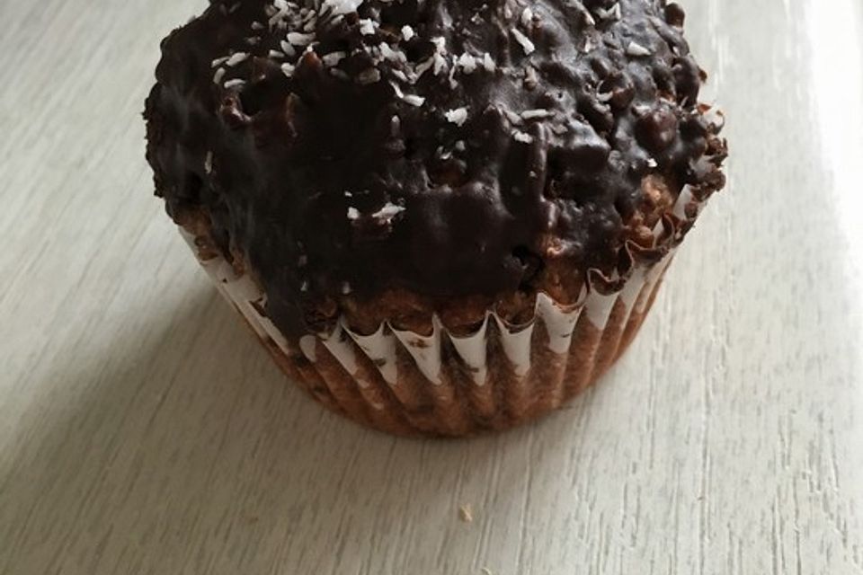 Vollkornmuffins mit Kokos und Schokolade ohne Ei