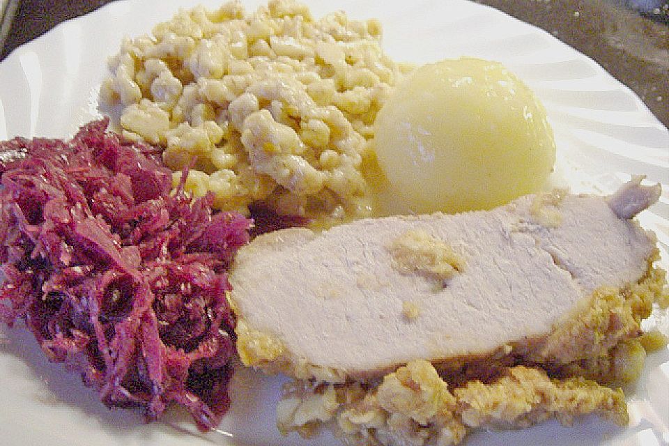 Schweinebraten mit Zimt - Zwiebel - Kruste