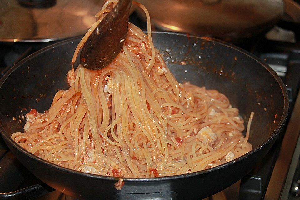 Spaghetti con Gamberi e Pesce Spada