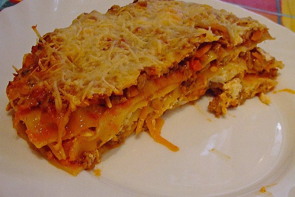 Möhren - Hack - Lasagne mit Schafskäse