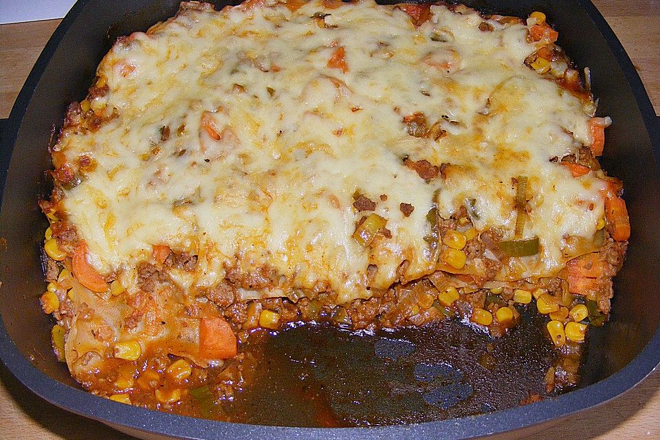 Hackfleisch - Lauch - Lasagne