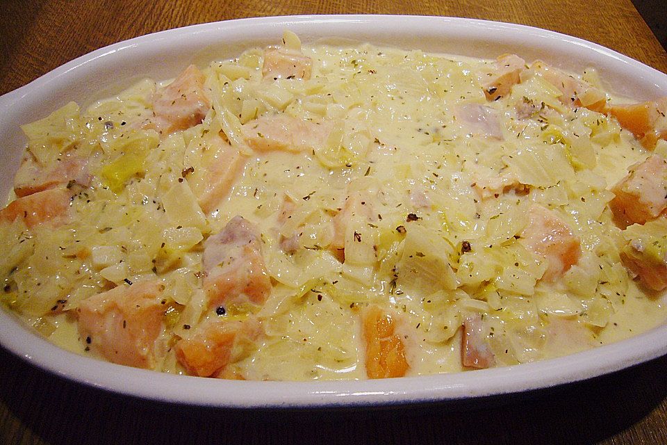 Chicoree - Lachs - Auflauf