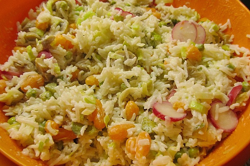 Reissalat mit Lauch