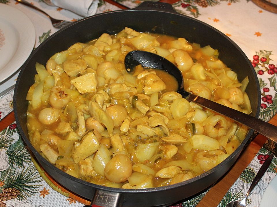 Ananas - Hühner - Curry mit Chicoree und Lychees von Wahine| Chefkoch