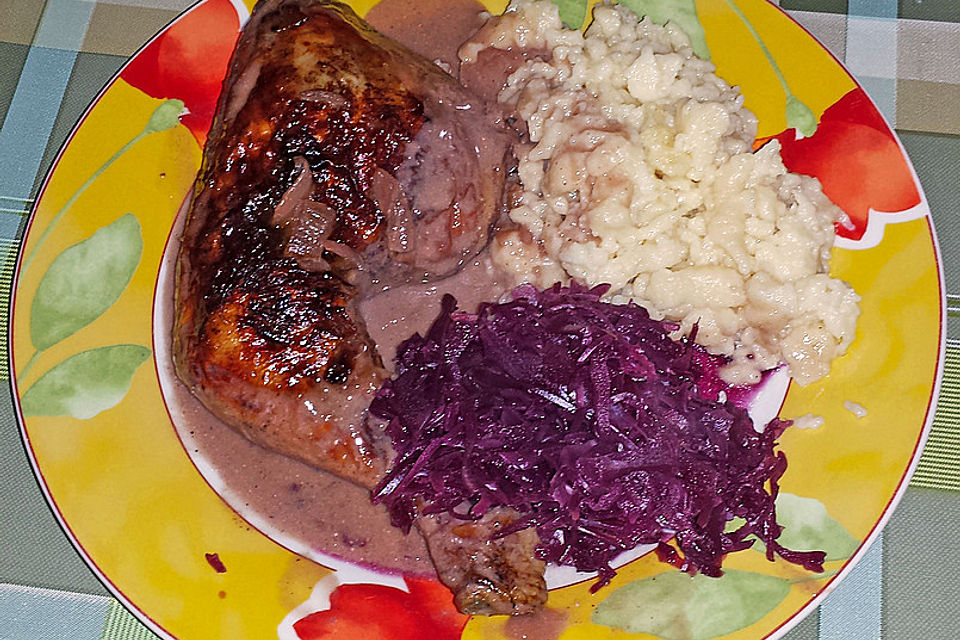 Zimthähnchen in Glühweinsauce