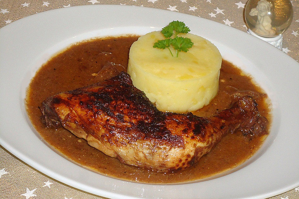 Zimthähnchen in Glühweinsauce