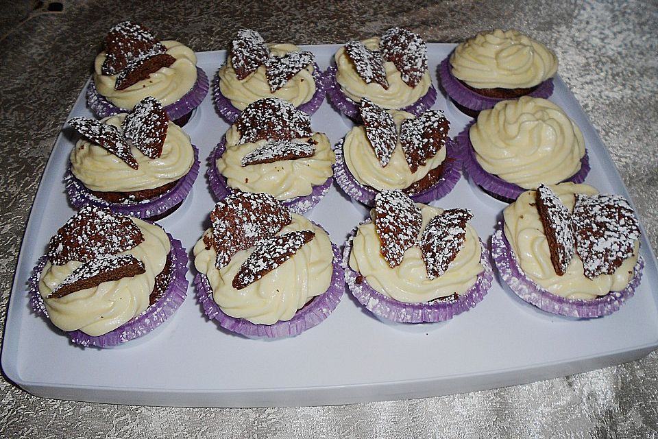 Schokoladige Schmetterlingscupcakes