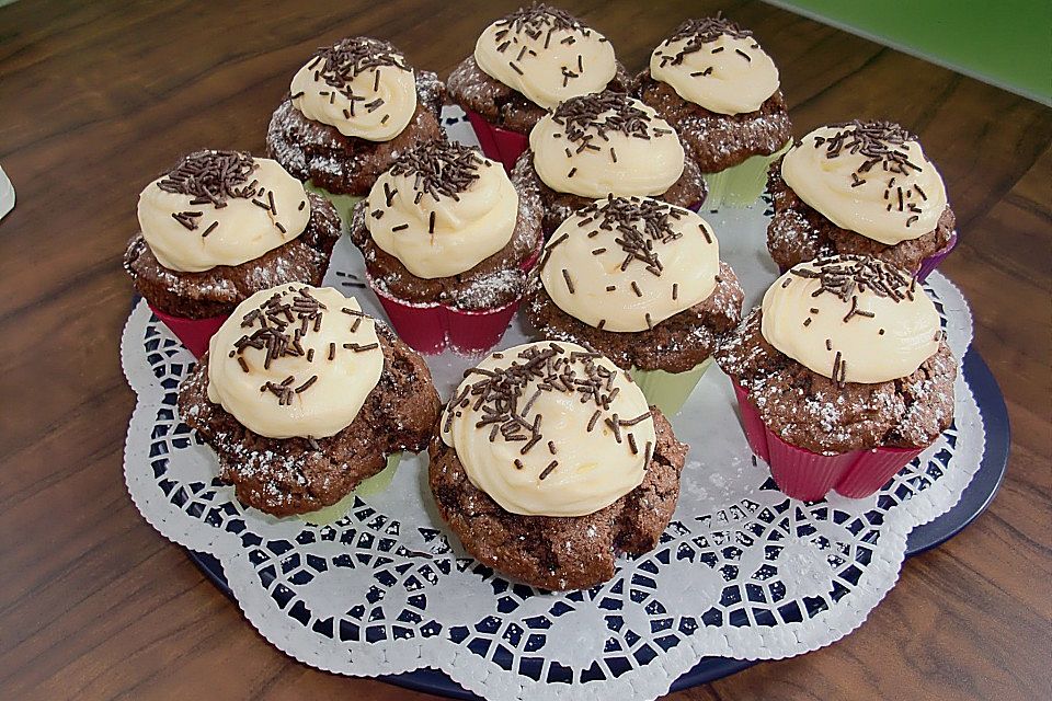 Schokoladige Schmetterlingscupcakes